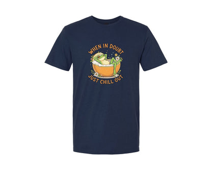 brand:Generic|color:Navy|Funny Chilling Frog Quote Frog Graphic T-Shirt