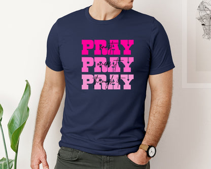 brand:Bella Canvas|color:Navy|Pray On It Over It Graphic T-Shirt