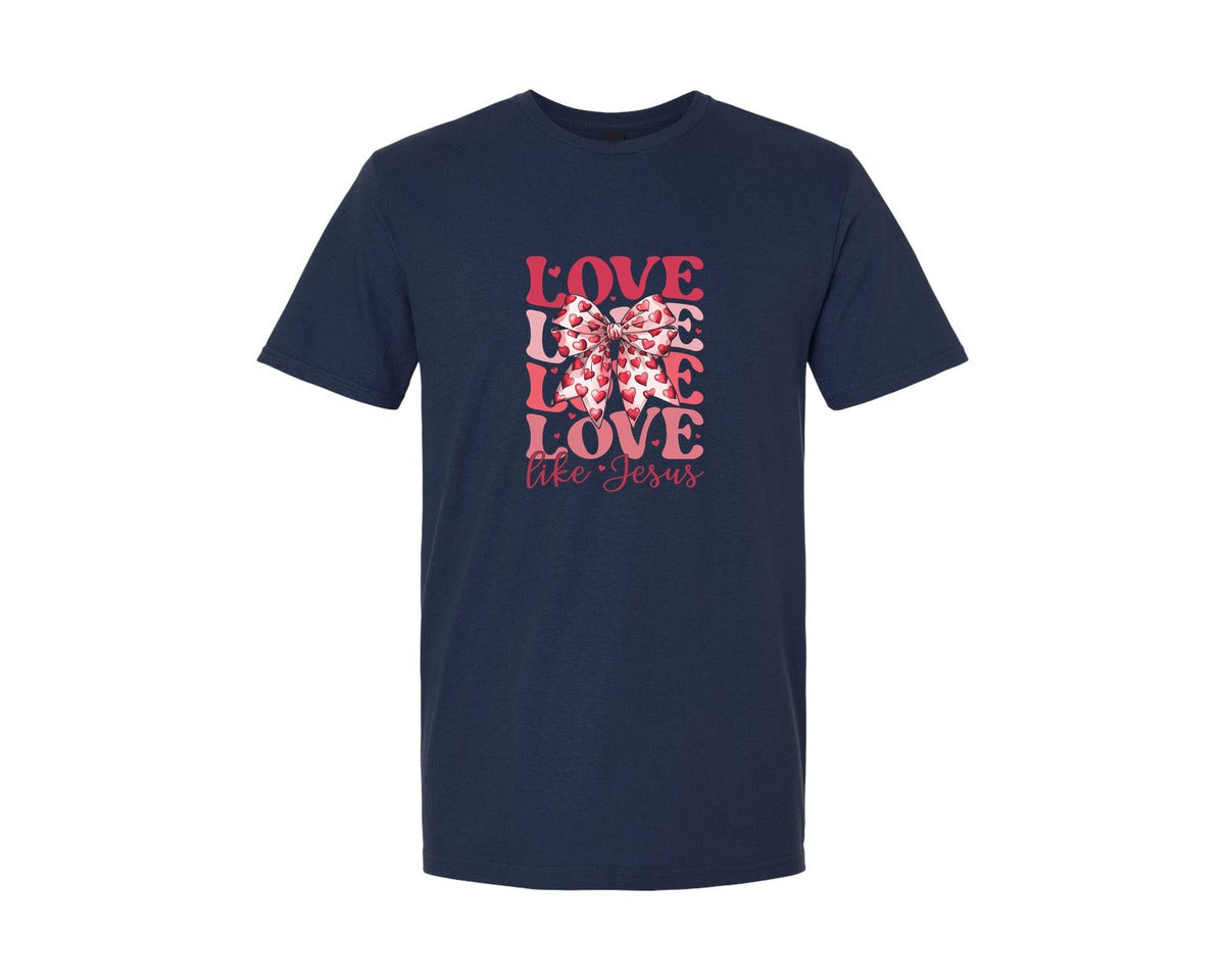 brand:Generic|color:Navy|Love Like Jesus Christian Valentine 4 Graphic T-Shirt