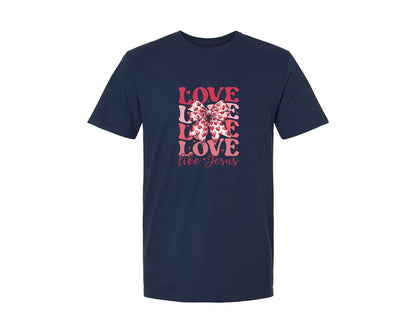 brand:Generic|color:Navy|Love Like Jesus Christian Valentine 4 Graphic T-Shirt