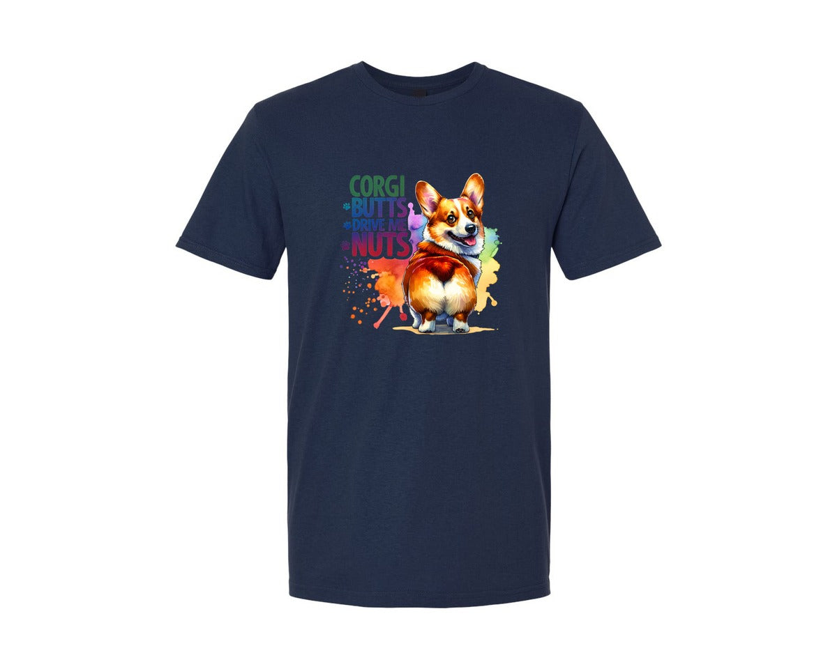 brand:Generic|color:Navy|Funny Corgi Dog Mama Graphic T-Shirt