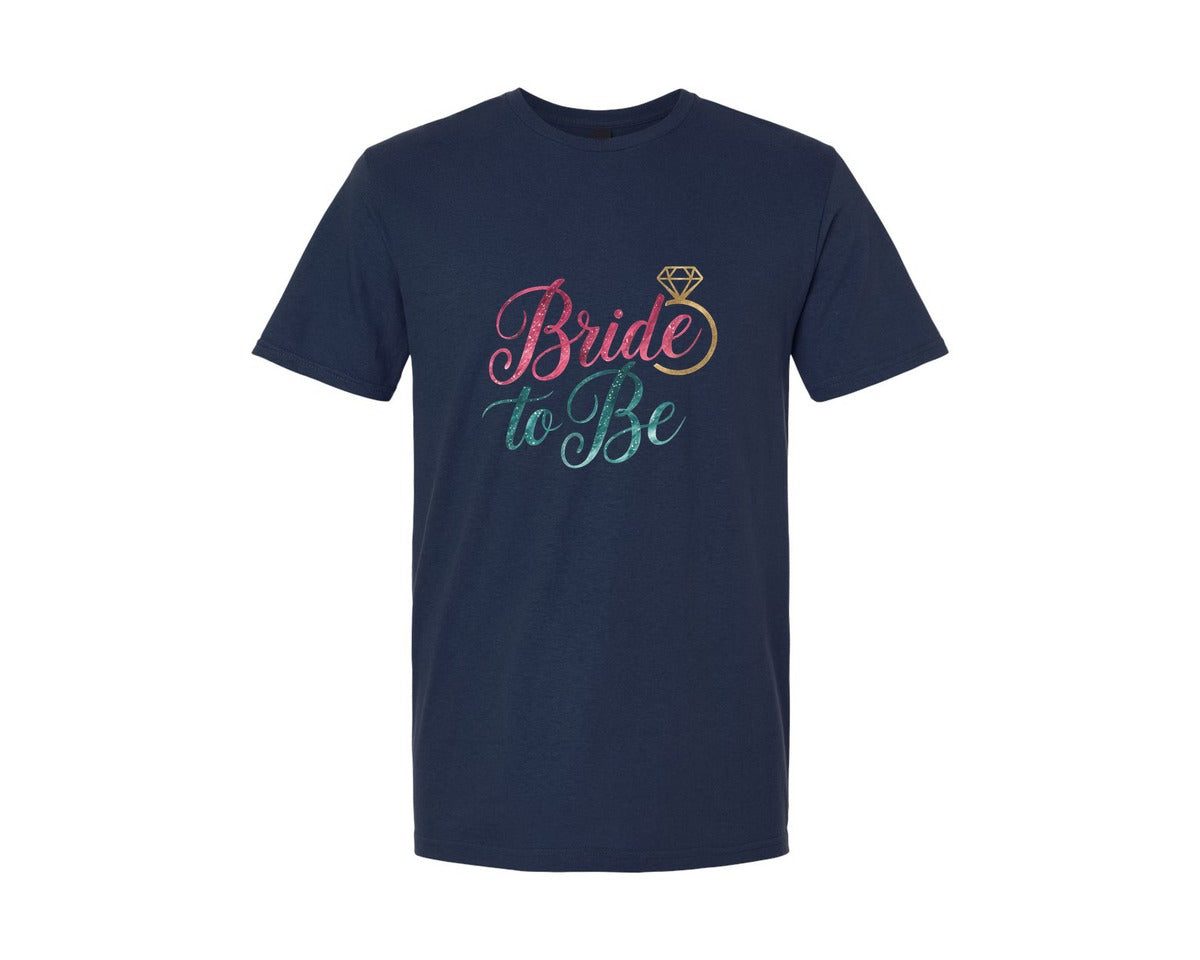brand:Generic|color:Navy|Bride To Be Engagement Ring Graphic T-Shirt