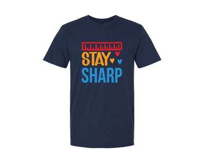 brand:Generic|color:Navy|Stay Sharp Design Graphic T-Shirt