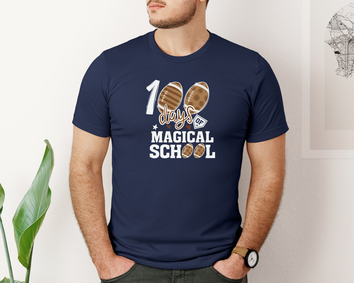 brand:Bella Canvas|color:Navy|Happy 100 Days Of School T Shirt Design 30 Graphic T-Shirt