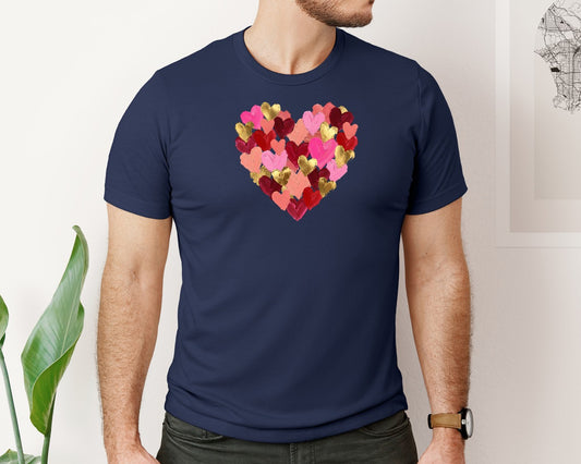 Painted Brushstroke Valentine Heart Graphic T-Shirt