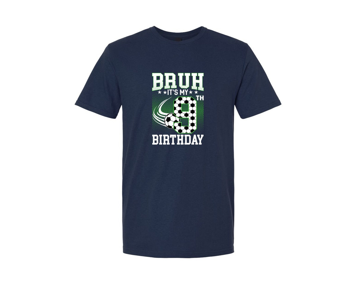 brand:Generic|color:Navy|Bruh Its My 9Th Birthday Soccer T Shirt Graphic T-Shirt