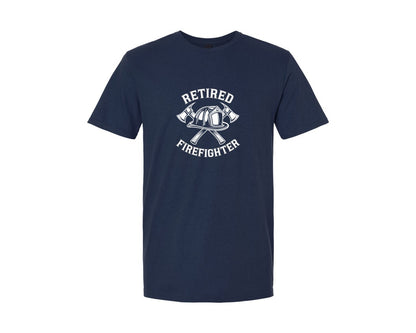 brand:Generic|color:Navy|Retired Firefighter Helmet Graphic T-Shirt