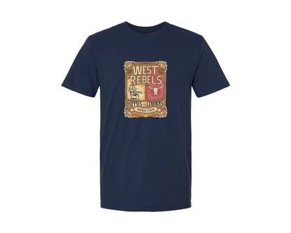 brand:Generic|color:Navy|West Rebels Rodeo Tour Poster 3 Graphic T-Shirt