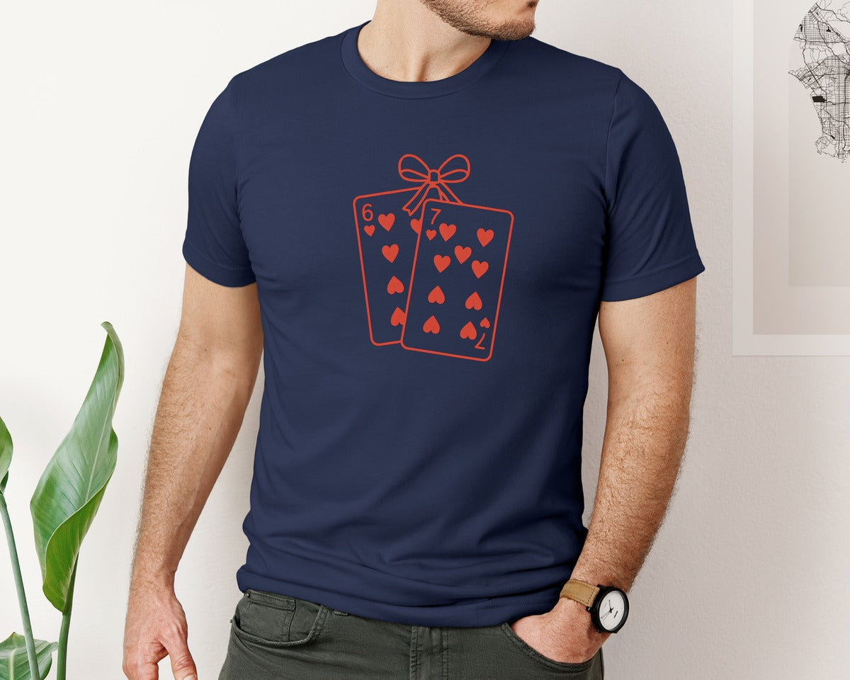 brand:Bella Canvas|color:Navy|Valentine 67 Card 2 Graphic T-Shirt