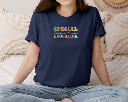 brand:Bella Canvas|color:Navy|Special Education Dream Team Graphic T-Shirt