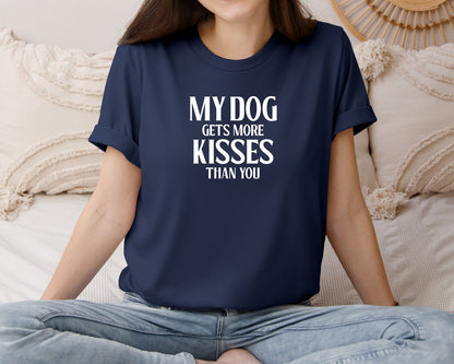 brand:Bella Canvas|color:Navy|My Dog Gets More Kisses Than You Tshirt Graphic T-Shirt