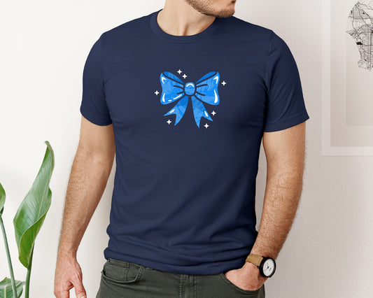 Blue Bow Cute Blue Ribbon Graphic T-Shirt
