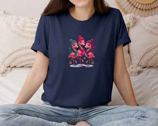 Christmas Flamingo Christmas Graphic T-Shirt