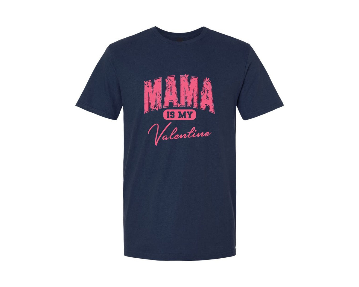 brand:Generic|color:Navy|Mama Is My Valentine Valentine Mama Graphic T-Shirt