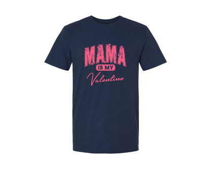 brand:Generic|color:Navy|Mama Is My Valentine Valentine Mama Graphic T-Shirt