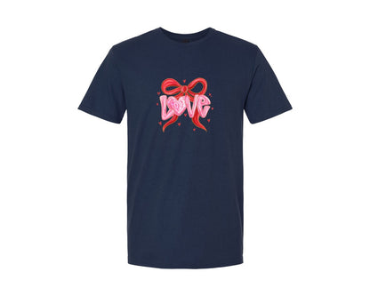 brand:Generic|color:Navy|Valentines Day Coquette Bow 142 Graphic T-Shirt