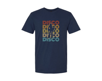 brand:Generic|color:Navy|Retro Disco Dancing Girl Disco Graphic T-Shirt