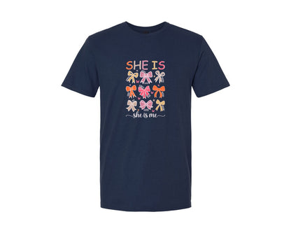 brand:Generic|color:Navy|She Is Confident Focused Self Love Graphic T-Shirt