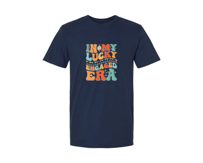 brand:Generic|color:Navy|In My Lucky Engaged Era 2 Graphic T-Shirt