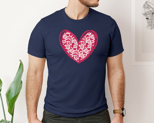 Camouflage Heart Valentines Day Graphic T-Shirt