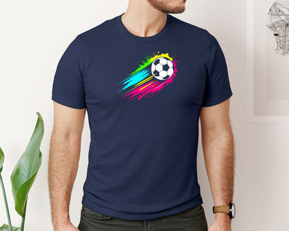 brand:Bella Canvas|color:Navy|Colorful Tie Dye Soccer Ball T Shirt Graphic T-Shirt