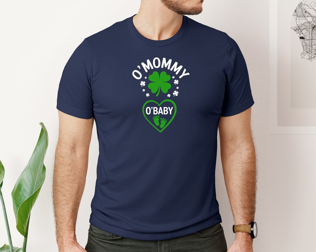 brand:Bella Canvas|color:Navy|Cute St Patricks Day Baby Reveal Graphic T-Shirt
