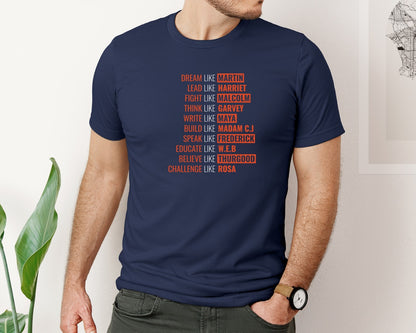 brand:Bella Canvas|color:Navy|Martin Luther King Jr Quotes Mlk T Shirt 10 Graphic T-Shirt