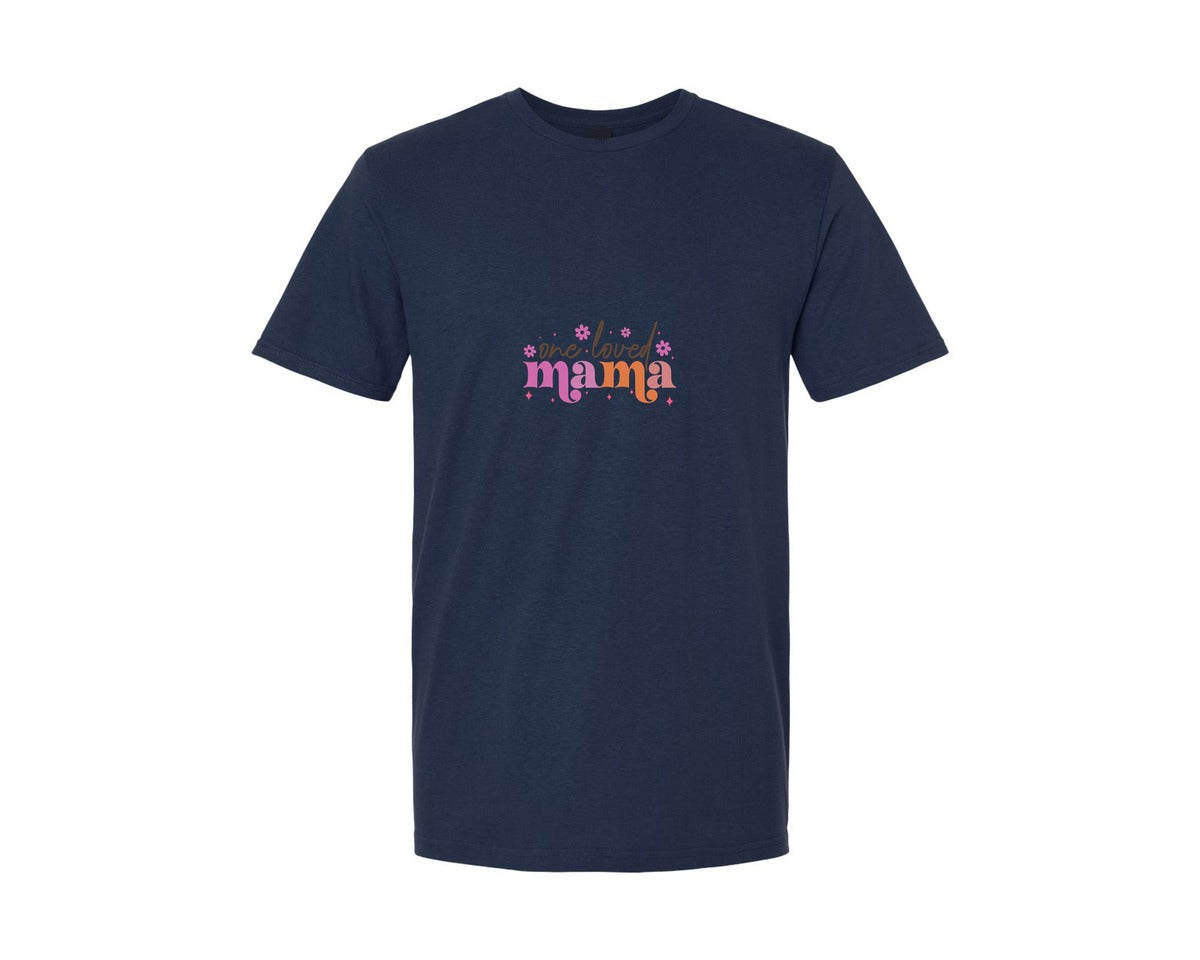 brand:Generic|color:Navy|One Loved Mama Svgpng 2 Graphic T-Shirt