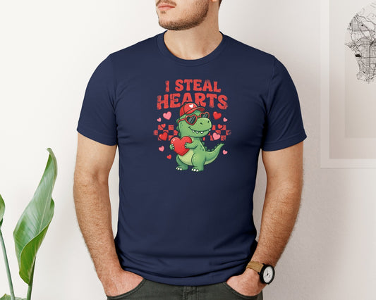 I Steal Hearts Funny T Rex Valentine 2 Graphic T-Shirt