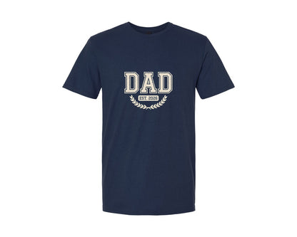 brand:Generic|color:Navy|Dad Established 2026 Laurel Design Graphic T-Shirt
