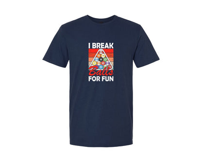 brand:Generic|color:Navy|I Break Balls For Fun Billiards Graphic T-Shirt