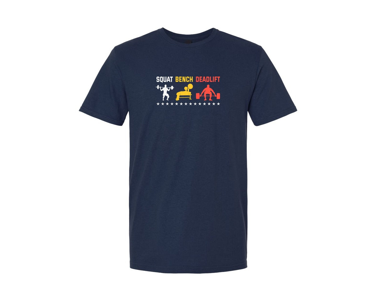 brand:Generic|color:Navy|Powerlift Squat Deadlift Weightlifting Graphic T-Shirt