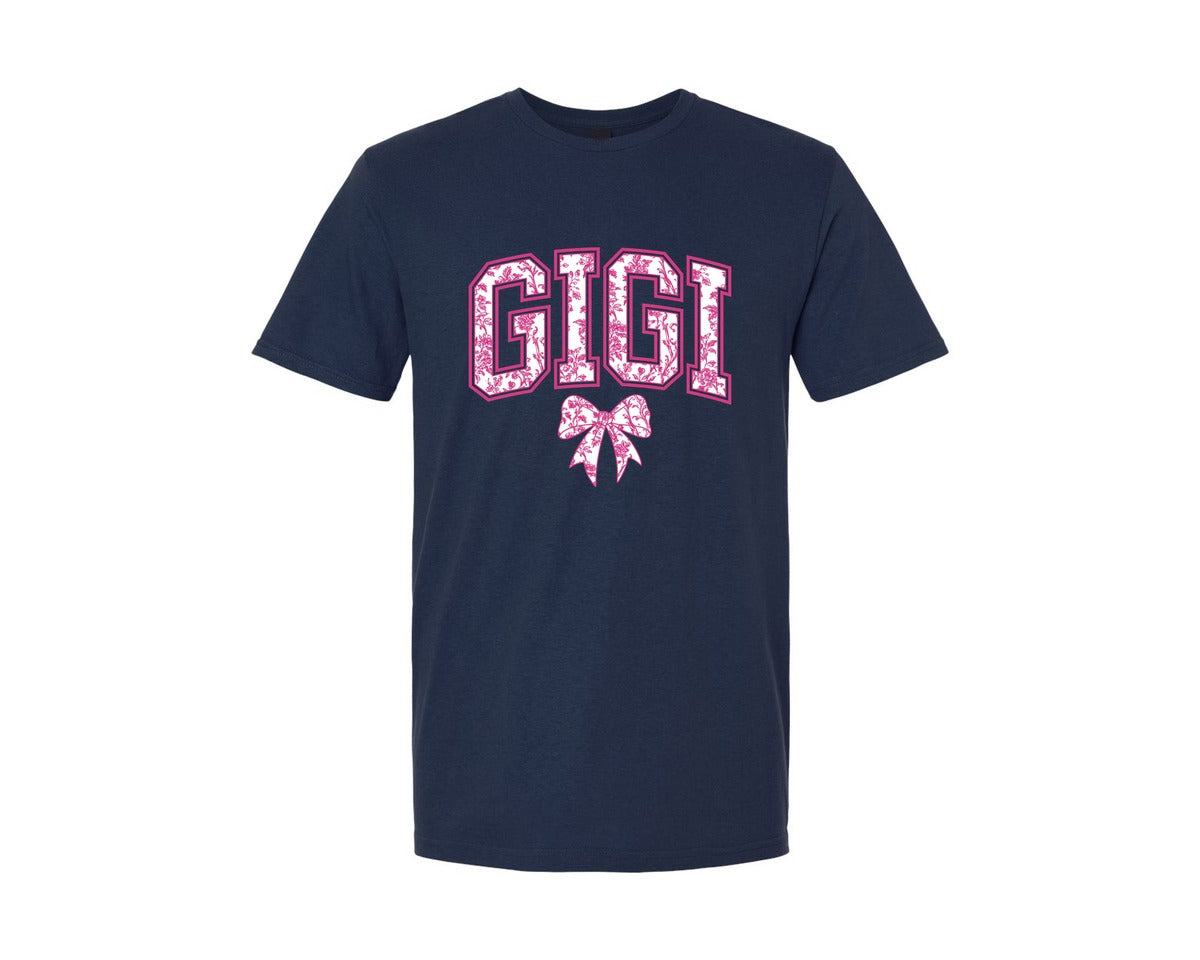 brand:Generic|color:Navy|Gigi Chinoiserie Pink Coquette Bow Graphic T-Shirt