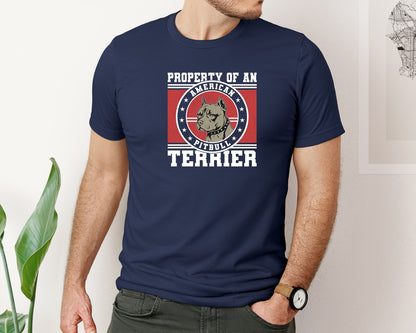 brand:Bella Canvas|color:Navy|Property Of An Pitbull Dog T Shirt Graphic T-Shirt
