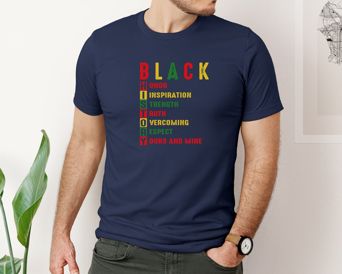 brand:Bella Canvas|color:Navy|Black History Month Juneteenth Graphic T-Shirt