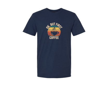 brand:Generic|color:Navy|Ok But First Coffee Retro Vintage Graphic T-Shirt