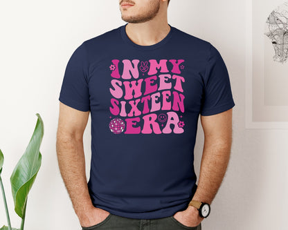 brand:Bella Canvas|color:Navy|In My Sweet Sixteen Era 16 Birthday 2 Graphic T-Shirt