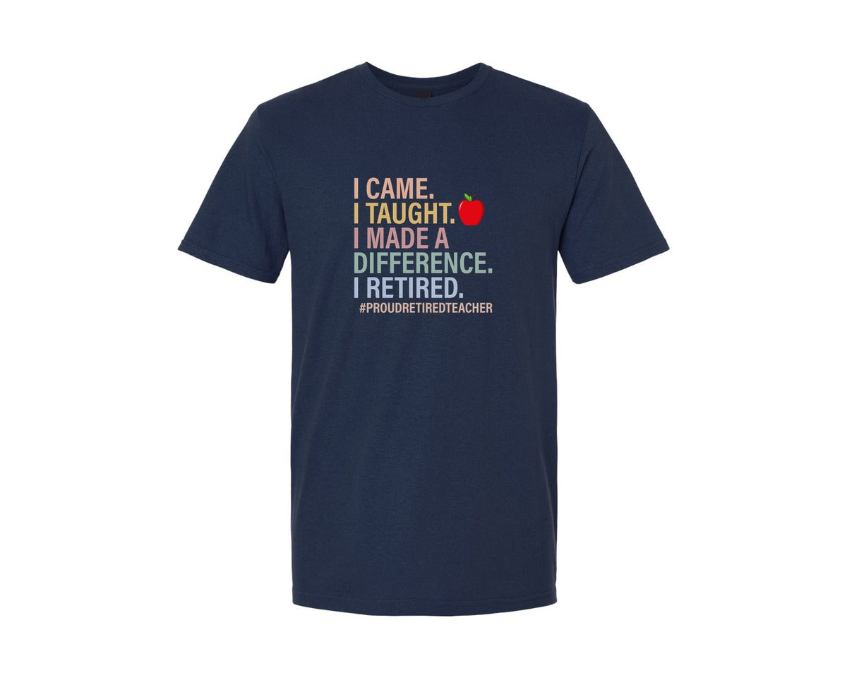 brand:Generic|color:Navy|Retired Teacher 5 Graphic T-Shirt