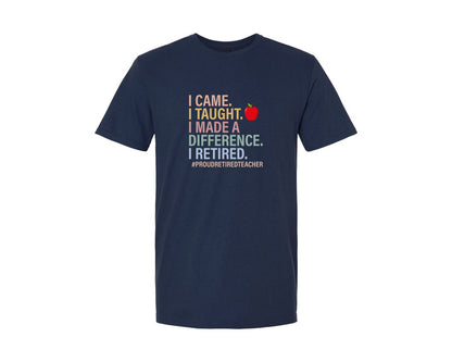 brand:Generic|color:Navy|Retired Teacher 5 Graphic T-Shirt