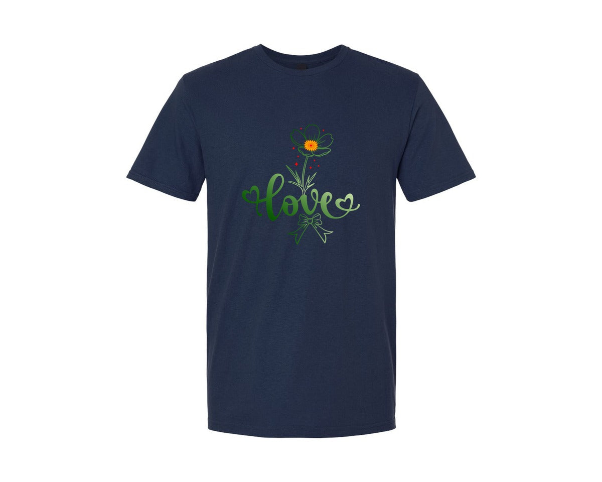 brand:Generic|color:Navy|Love Rose Valentines Day Graphic T-Shirt