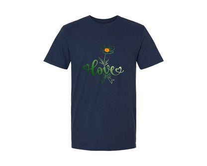brand:Generic|color:Navy|Love Rose Valentines Day Graphic T-Shirt