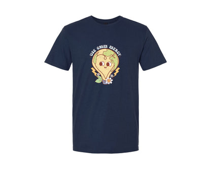 brand:Generic|color:Navy|Earth Day Use Green Energy 2 Graphic T-Shirt