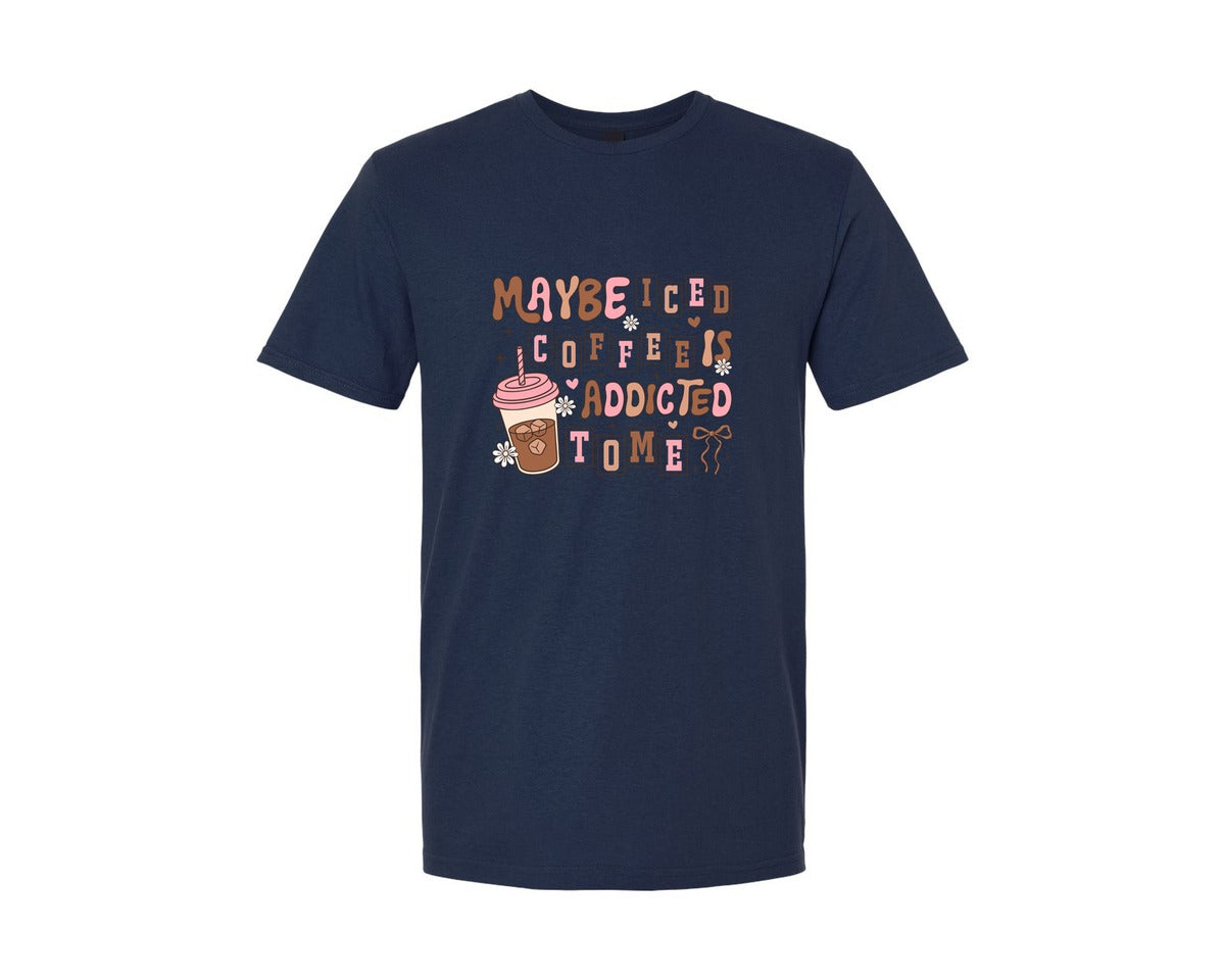 brand:Generic|color:Navy|Iced Coffee 3 Graphic T-Shirt