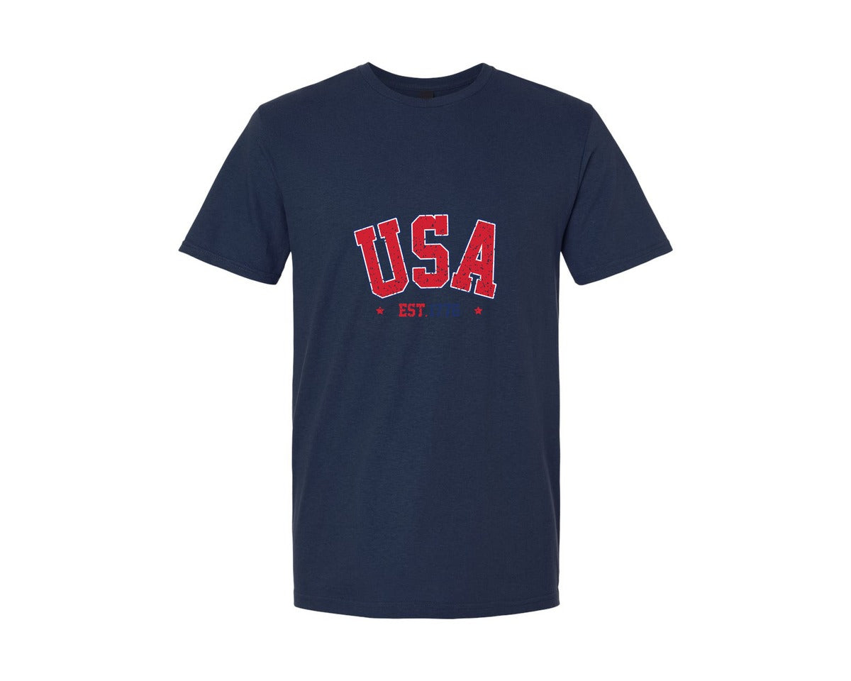 brand:Generic|color:Navy|Usa 1776 Independence Day Graphic T-Shirt