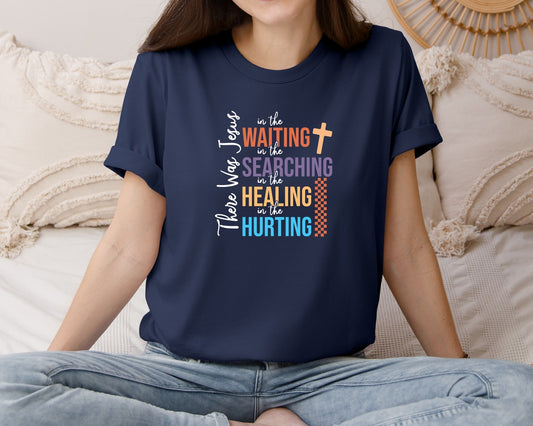There Was Jesus Religious Floral 2 Graphic T-Shirt
