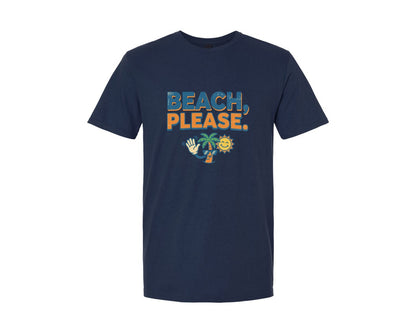 brand:Generic|color:Navy|Beach Please Tropical Vacation Graphic T-Shirt
