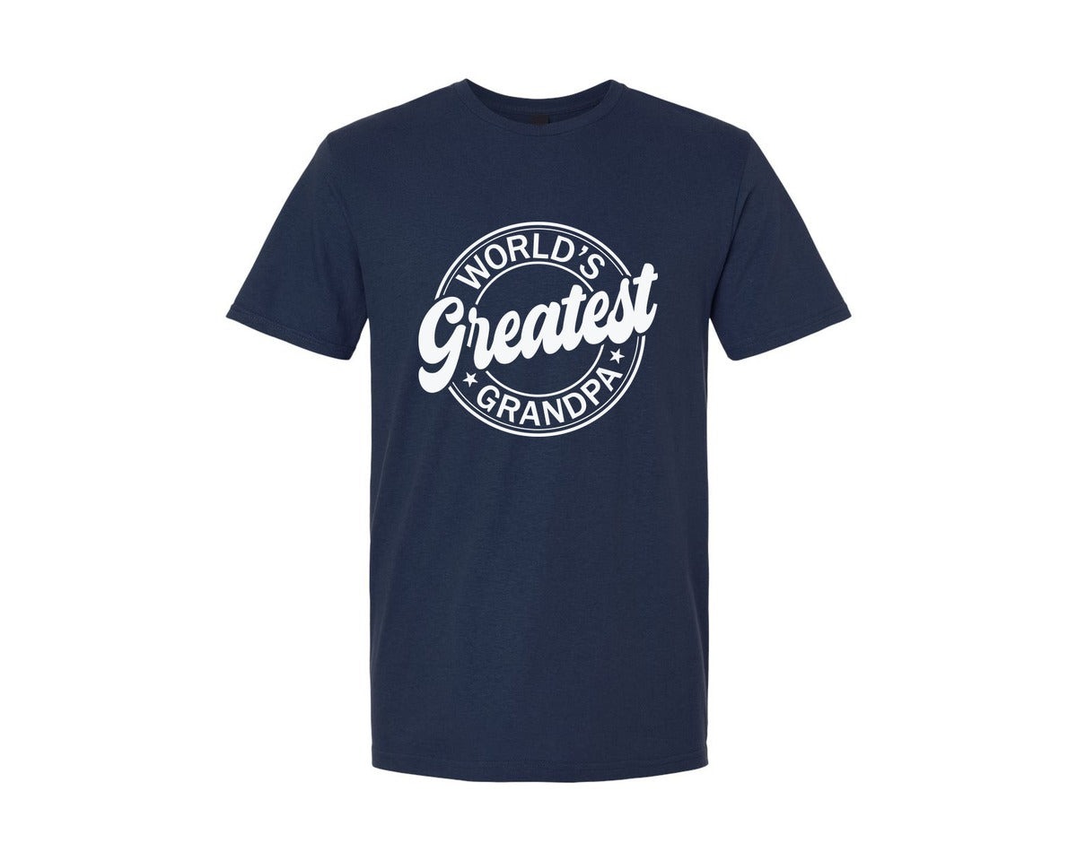 brand:Generic|color:Navy|Worlds Greatest Grandpa Father Day Graphic T-Shirt