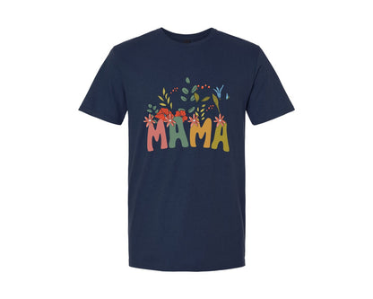 brand:Generic|color:Navy|Mama Shirt Wildflowers Mama Shirt Graphic T-Shirt