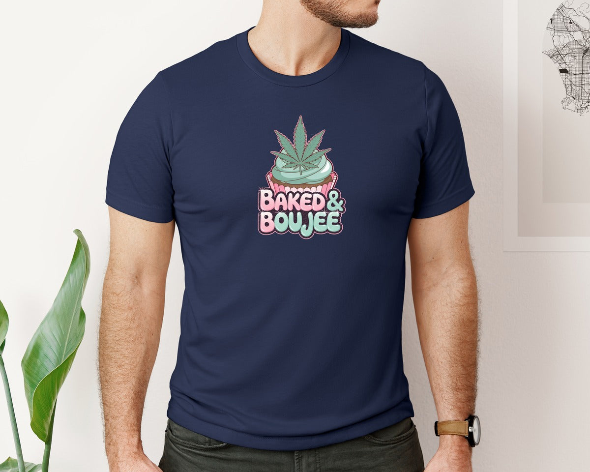 brand:Bella Canvas|color:Navy|Baked Boujee Funny 4 Graphic T-Shirt
