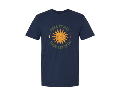brand:Generic|color:Navy|Boho Celestial Sun Feel It All Graphic T-Shirt